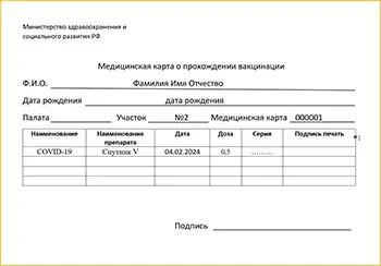 Справка о вакцинации от COVID‑19 в Одинцово — оформить и заказать